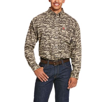 Ariat Work: FR Patriot Camisa Hombre - Verde Oliva Camuflaje (AFYVM6920)